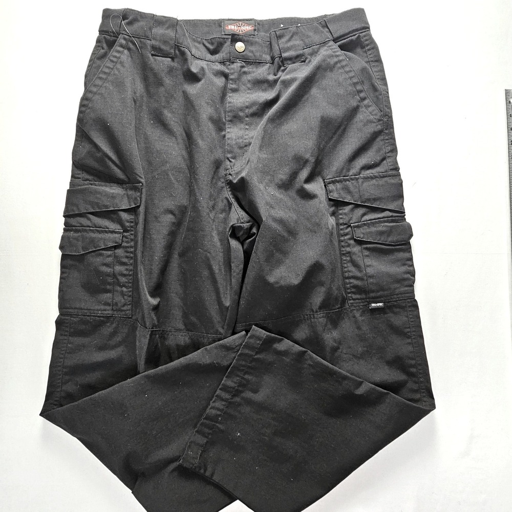 Tru-Spec Mens Black Tactical Cargo Pants Ripstop 38x30 Workwear Outdoor
